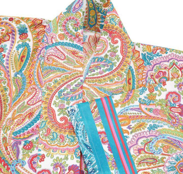 Vacchetti | Kimono Granfoulard Bassetti Noto In Raso Di Cotone 