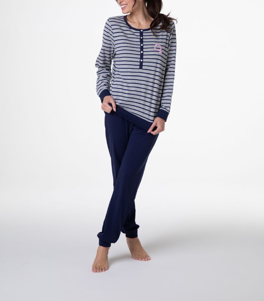 Vacchetti | Pigiama Donna Serafino Con Polsino L0EAL Cotone Jersey