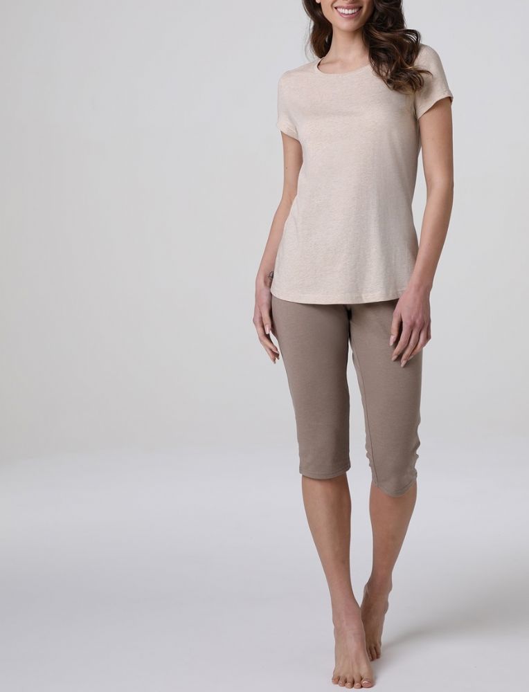 Vacchetti | Pigiama Donna Girocollo Corto Pantalone Pinocchietto L0ET9 Cotone Jersey