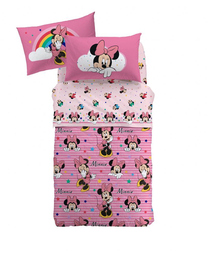 Vacchetti | Copriletto Trapuntato Quilt 1 Piazza Disney Minnie Rainbow Cotone