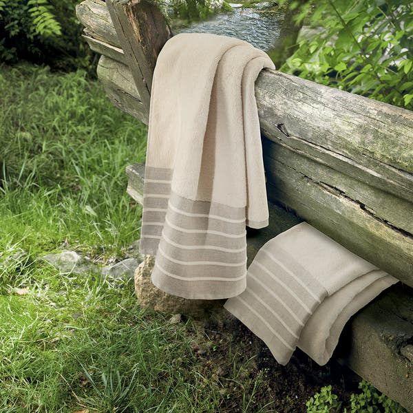 Vacchetti | Set Asciugamani Viso + Ospite Con Cesello Naturae Luce Cotone