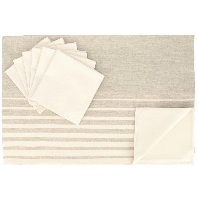 Vacchetti | Servizio Tavola Con Tovaglioli Orizzonte x8 Cotone Panama