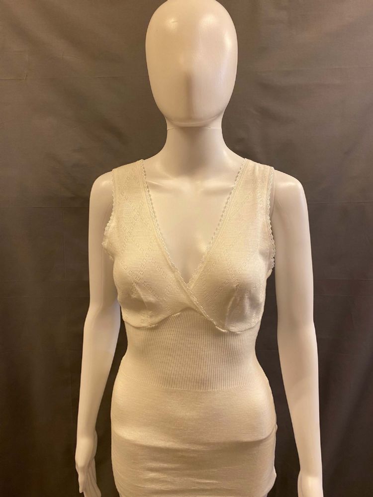 Vacchetti | Canottiera Donna Spalla Larga Forma Seno Oropa 50% lana