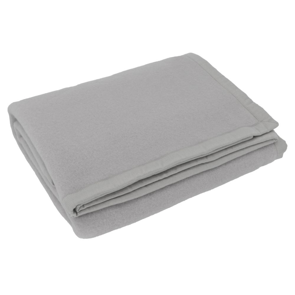 Vacchetti | Coperta 2 Piazze Maxi Bordo Tessuto 450gr. Tinta Unita Daisy Lana 100% Vergine Nuova Zelanda