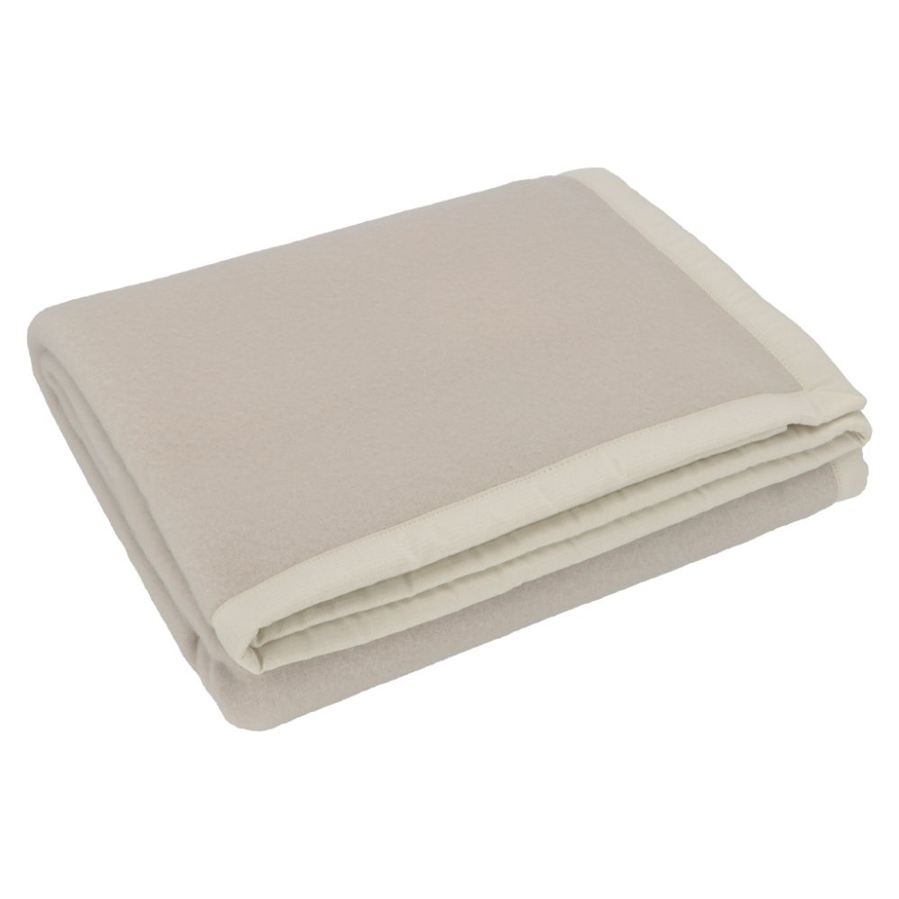 Vacchetti | Coperta 1 Piazza E Mezza 450gr. Bordo Tessuto Tinta Unita Daisy Lana 100% Vergine Nuova Zelanda