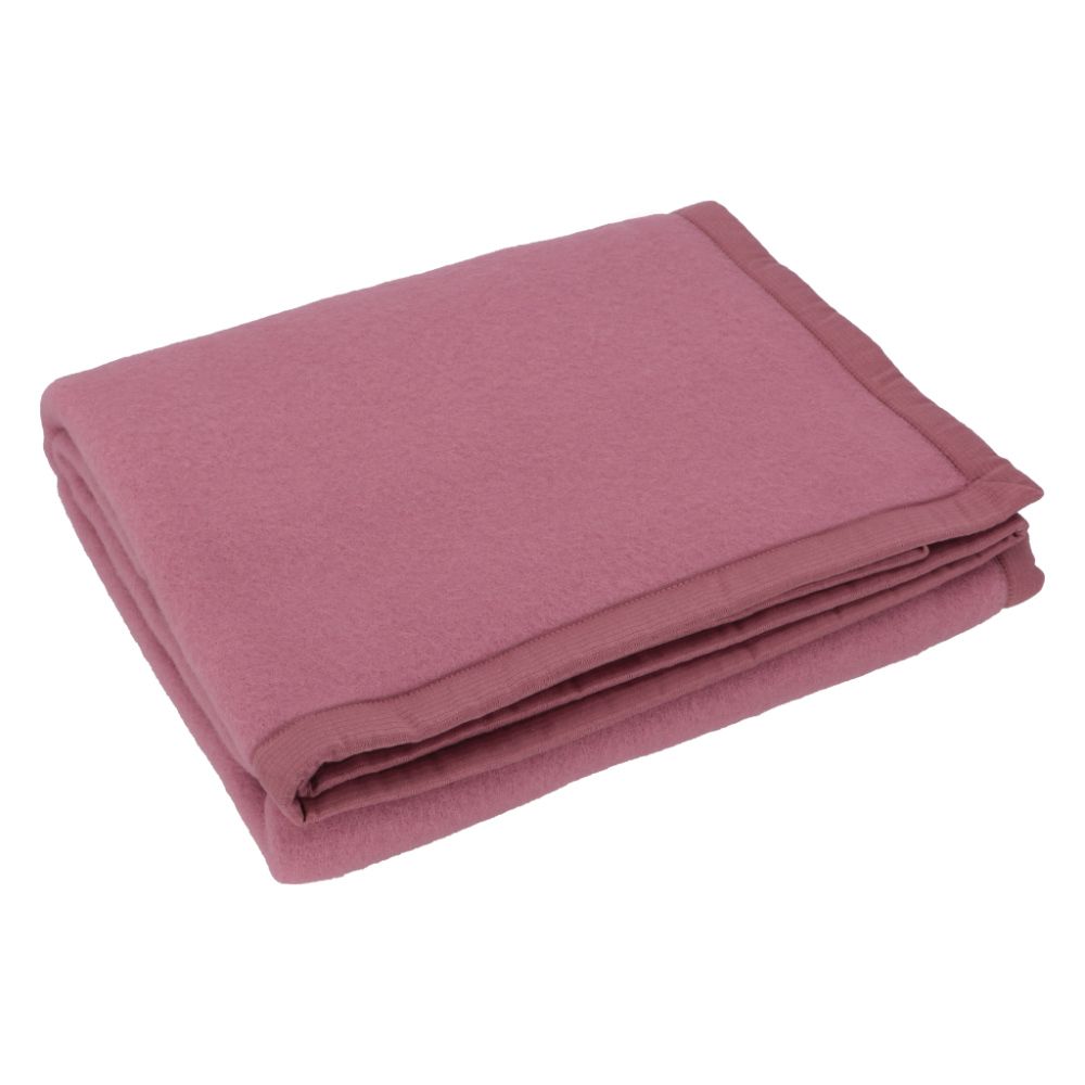 Vacchetti | Coperta 2 Piazze 450gr. Bordo Tessuto Tinta Unita Daisy Lana 100% Vergine Nuova Zelanda