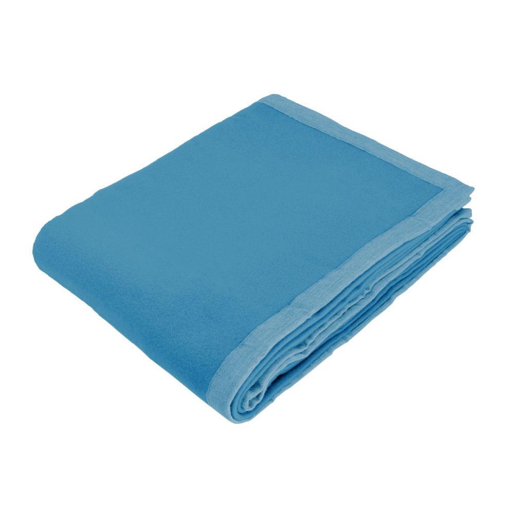 Vacchetti | Coperta 2 Piazze 280gr. Tinta Unita Bordo In Tessuto Origami Light Lana 100% Merino Australiano