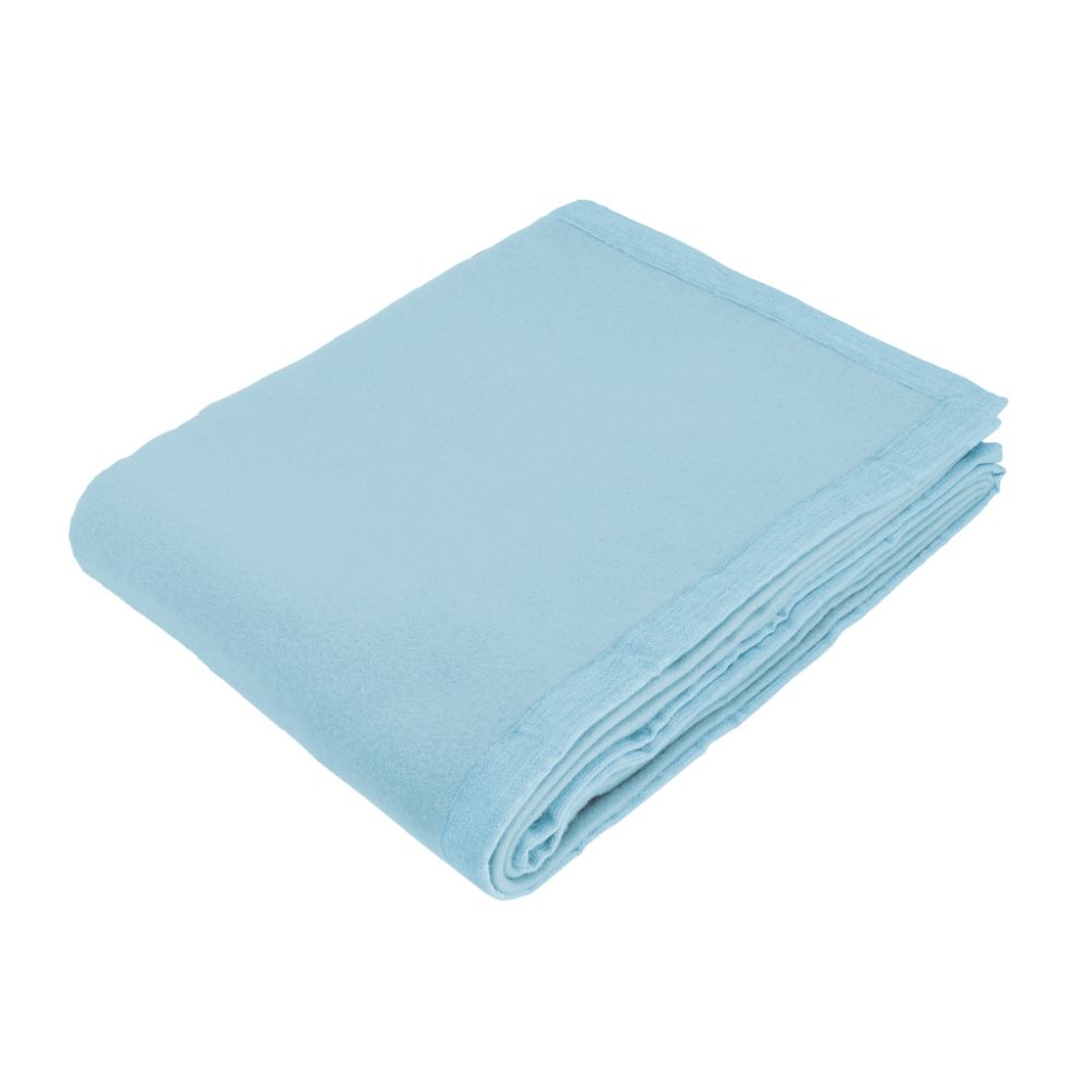 Vacchetti | Coperta 1 Piazza E Mezza 280gr. Tinta Unita Bordo In Tessuto Origami Light Lana 100% Merino Australiano
