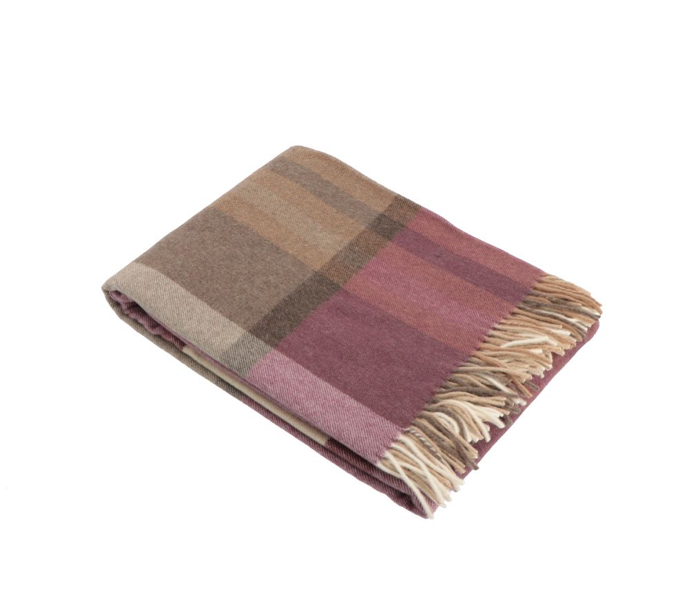 Vacchetti | Coperta Plaid 250gr. Scozzese Con Frange Grenoble Lana 100% Merino Australiano