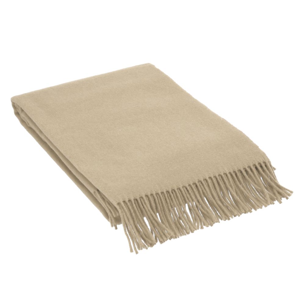 Vacchetti | Coperta Plaid 250gr. Tinta Unita Con Frange Pop Lana 100% Merino Australiano