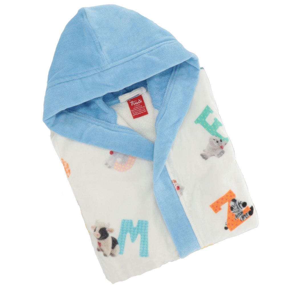 Vacchetti | Accappatoio Cappuccio Baby/Bambino Alfabeto Trudi Spugna Di Cotone