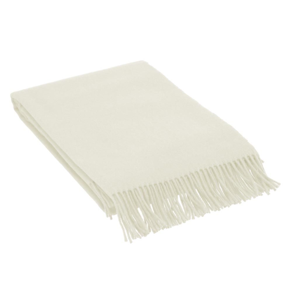 Vacchetti | Coperta Plaid 250gr. Tinta Unita Con Frange Pop Lana 100% Merino Australiano