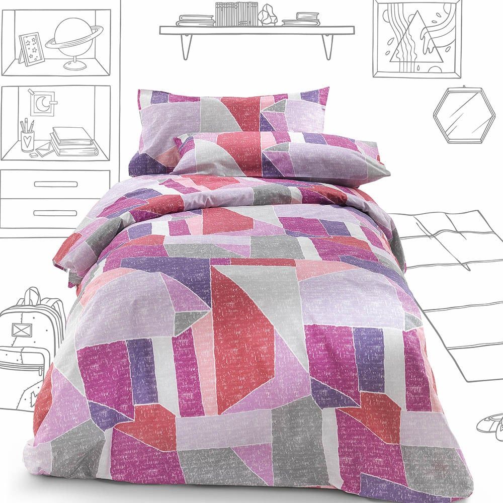 Vacchetti | Completo Copripiumino 1 Piazza E Mezza Teen Rainbow Cotone