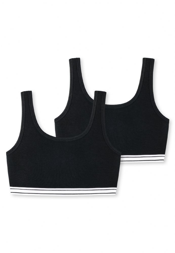 Vacchetti | 2 Brassiere / Bralette Ragazza Tinta Unita 179504 Cotone Organico Elasticizzato