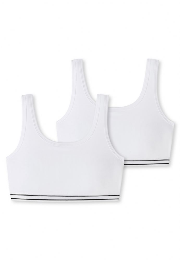 Vacchetti | 2 Brassiere / Bralette Ragazza Tinta Unita 179504 Cotone Organico Elasticizzato