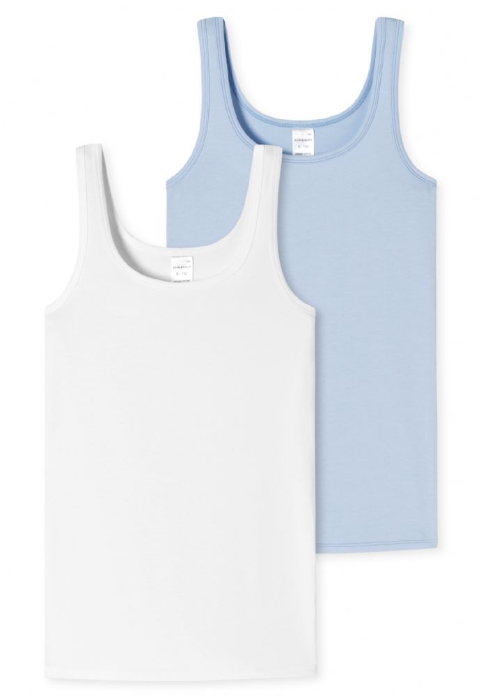 Vacchetti | 2 Canottiere Bambina Schiesser Cotone Biologico