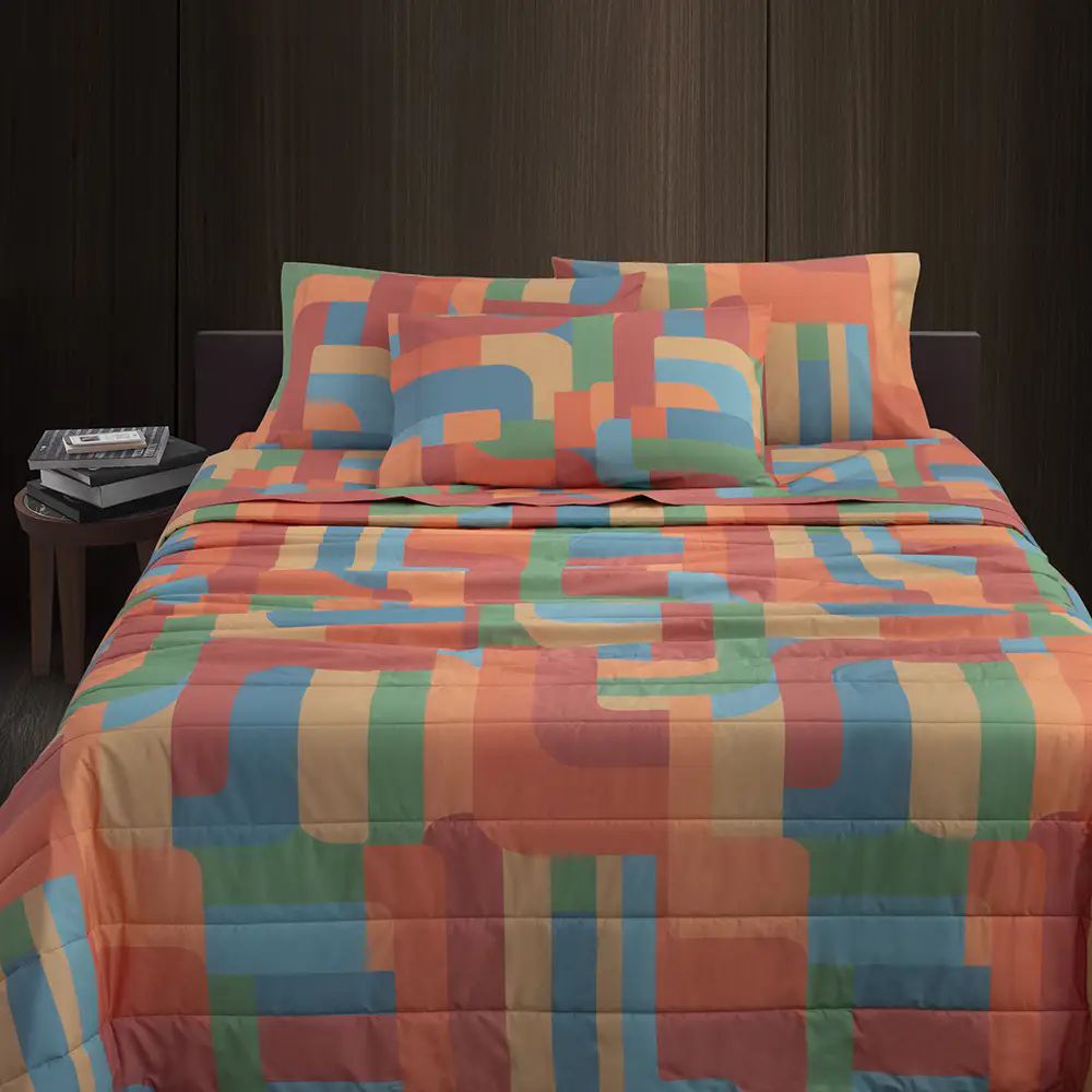 Vacchetti | Copriletto Trapuntato Quilt 2 Piazze Trendy Tapestry Cotone Jacquard