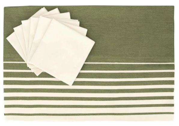 Vacchetti | Servizio Tavola Con Tovaglioli Orizzonte x12 Cotone Panama