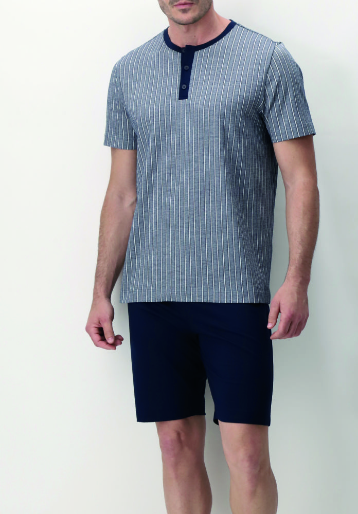 Vacchetti | Pigiama Uomo Serafino Corto VPRT92246 Filoscozia Jersey